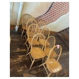 7 Wood Windsor-Style Dining Chairs ï¿½ Spindle Back