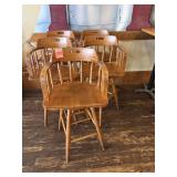 5 Wood Bar-Height Swivel Chairs ï¿½ Armchair Style