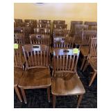 10 Wood Restaurant Chairs - Slat Back