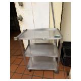 3-Tier Stainless Utility Cart Handle & Casters