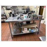 60' Stainless Commercial Prep Table w/ Lower Shelf