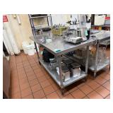 Stainless  Prep Table w/ Lower Shelf &  Can Opener