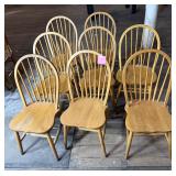Oak Windsor Dining Chairs (8)