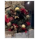 Christmas Wreath With Red & Gold Accents