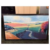 Framed Landscape Road Scene Artwork