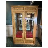 Sun State Oak Wine Display Cabinet