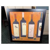 Framed Wine Bottle Still Life Artwork