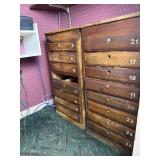 Antique Numbered Drawer File Cabinet - Employee