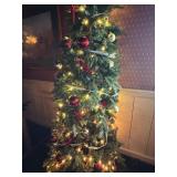 Decorated Artificial Christmas Tree with Lights