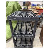 3-Tier Black Plastic Ventilated Storage Shelving