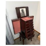 Vintage-Style Queen Anne Standing Jewelry Armoire