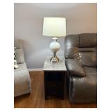 Ashley Furniture Side Tables & Faux Marble Lamps