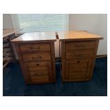 Pair of Hooker Urban Lodge Rolling Cabinets