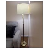 Mid-Century Style Walnut & Brass Floor Lamp - 6'1'