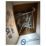 Box Lot of Metal Pegboard Hooks & Fasteners