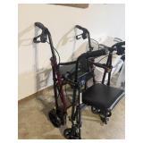 Pair of Medical Rolling Walkers w/ Seats & Brakes