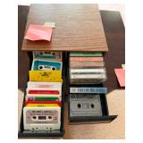 Vintage Wood-Grain Cassette Storage Chest
