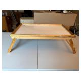 Wooden Folding Bed Tray Breakfast Table White Top