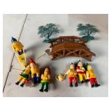 Gnome Figurines Bridge  Garden Accessories Plastic