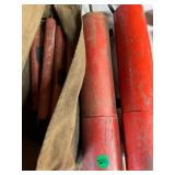 Road Flares Red Metal Storage Tubes Canvas Bag Lot