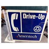 Ameritech Bell Drive-Up Public Phone Metal Sign