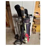 Callaway Wilson Golf Clubs Bag & Pull Cart Lot