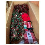 Christmas Tinsel Garland Wreath Hanger Ribbon Lot