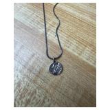 Sterling Silver Sand Dollar Pendant  Italian Chain