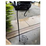 Black Metal Freestanding Shepherd Hook Planter