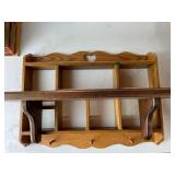 2-Pc Wooden Wall Shelf Lot w/ Heart Cubby Shelf