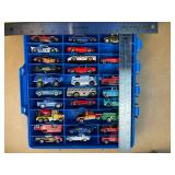 Blue 48-Car Carry Case Die-Cast Vehicles Lot (25)