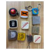 Pocket Tape Measures & Keychains Advertising Lot
