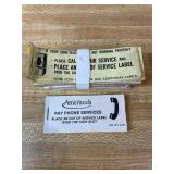 Ameritech & Bell Payphone Coin Slot Labels Lot