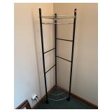 Metal Corner Shelf Rolling Garment Rack Organizer