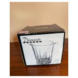 Diamante Cut Crystal Ice Bucket Plastic Tongs Box