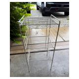 3-Tier White Wire Utility Plant Stand 27x12