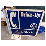 Ameritech Bell Drive-Up Public Phone Metal Sign