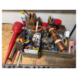 Metal Hardware Bins w/ Electronics & Hand Tools
