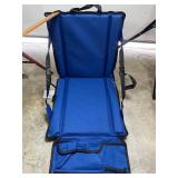 Blue Padded Folding Stadium Bleacher Seat Chair