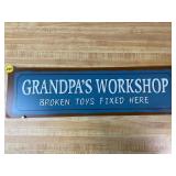 Grandpa's Workshop Broken Toys Metal Wall Sign