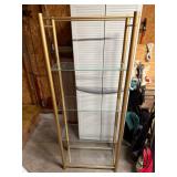 Brass Finish 4-Tier Glass Shelf Etagere 63x24