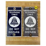 Bell System Porcelain Cable Signs (Pair)