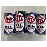Lot of 4 Vintage STP Oil Treatment Metal Cans