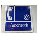 Ameritech Telephone Logo Metal Sign