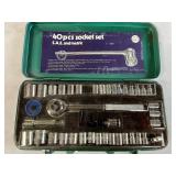 Socket Set 40 Piece Mechanic Tool Kit SAE Metric