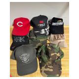 Assorted Military, Racing & Sports Ball Caps (7)
