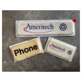 Ameritech Bell & Phone Raised Payphone Plates (3)