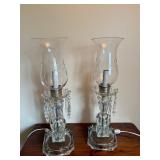 Cut Crystal Boudoir Electric Accent Lamps Pair 2