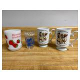 Holly Hobbie Mug & Milk Glass Cups Lot 4