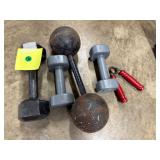 Globe & Hex Dumbbells with Hand Exerciser